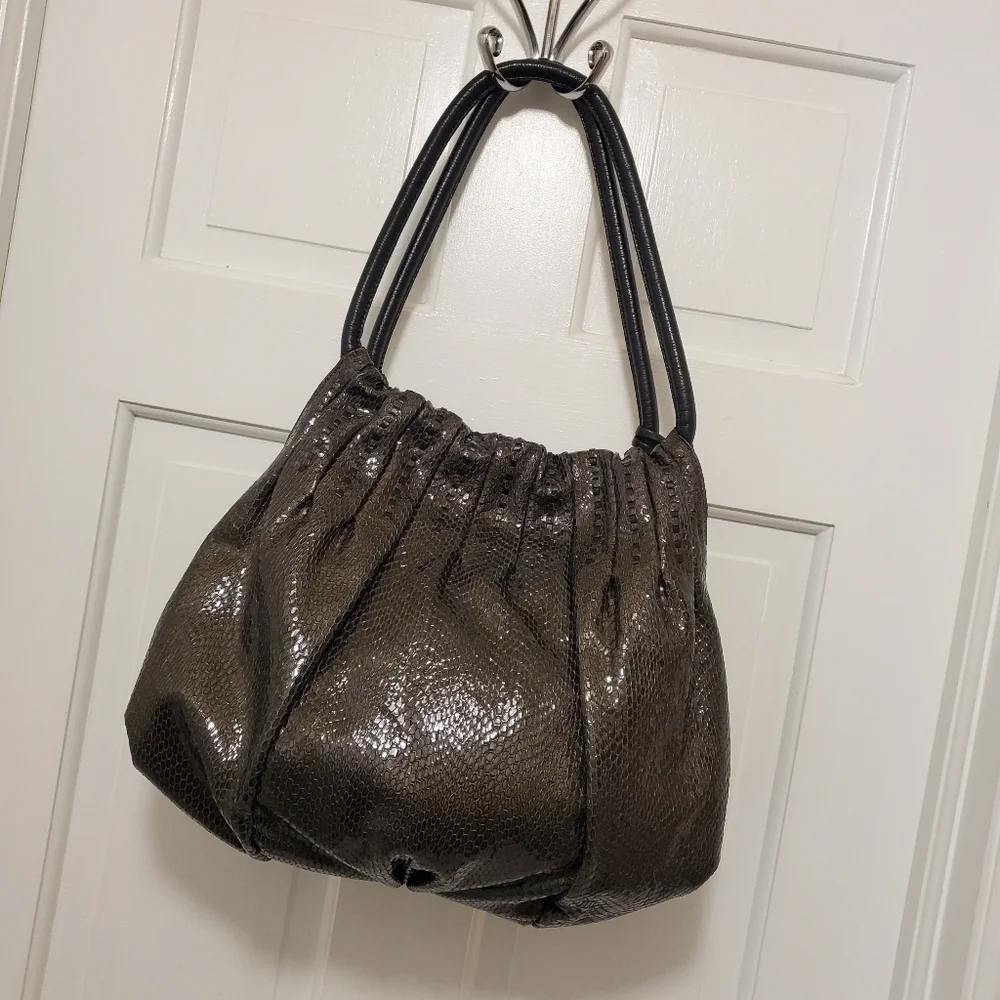 Brighton Breelan Snakeprint Hobo Style Shoulder Bag